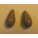 Goccia Resina Lucida 23x11 mm Grigio/Beige- 2 pz