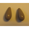 Goccia Resina Lucida 23x11 mm Grigio/Beige- 2 pz