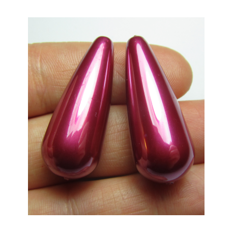 Goccia Resina 33x13 mm Hot Pink Luster - 2 pz