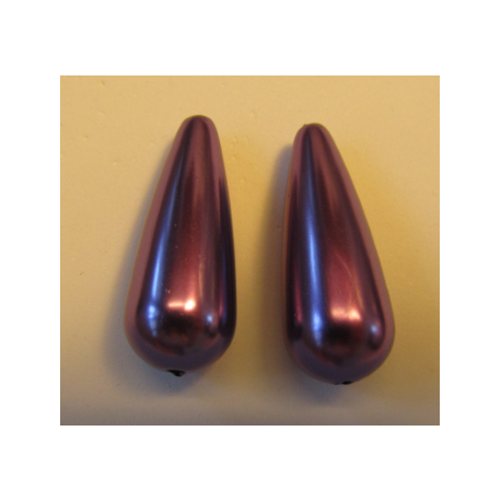 Goccia Resina 33x13 mm Lilac/Violet Luster - 2 pz