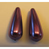 Goccia Resina 33x13 mm Lilac/Violet Luster - 2 pz