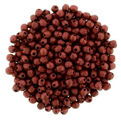 Fire Polished Faceted Round Beads 2 mm Lava Red - 50 pcs