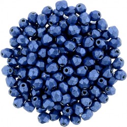 Fire Polished Faceted Round Beads 3 mm Matte Jet AB - 50 pcs