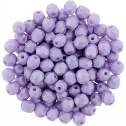 Fire Polished Faceted Round Beads 4 mm Powdery Pastel Purple - 50 pcs