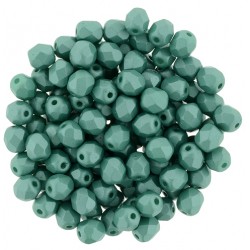 Fire Polished Faceted Round Beads 4 mm Powdery Teal - 50 pcs