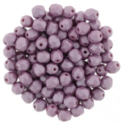 Fire Polished Faceted Round Beads 4 mm Powdery Lavender - 50 pc