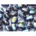 Gocce/Pere di Boemia Lisce 11 x 8 mm Jet Hematite AB - 4 pz