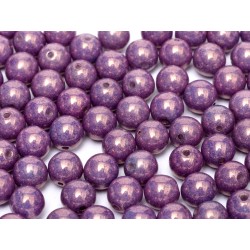 Perle Tonde in Vetro di Boemia 4 mm Opaque Lila Vega Luster - 50 Pz