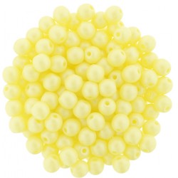 Perle Tonde in Vetro di Boemia 4 mm Powdery Pastel Yellow - 50 Pz
