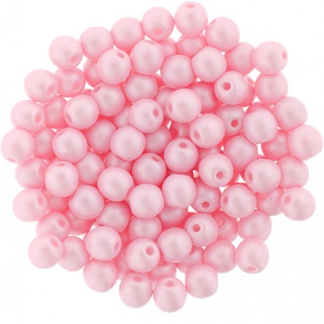 Perle Tonde in Vetro di Boemia 4 mm Powdery Pastel Pink - 50 Pz