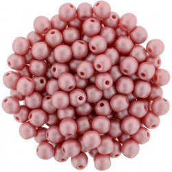 Perle Tonde in Vetro di Boemia 4 mm Powdery Pastel Maroon - 50 Pz