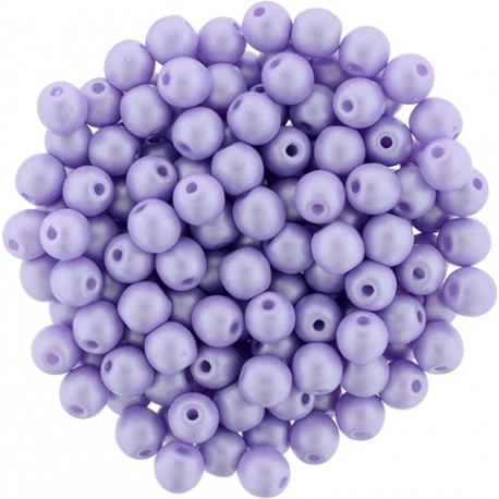 Perle Tonde in Vetro di Boemia 4 mm Powdery Pastel Purple - 50 Pz
