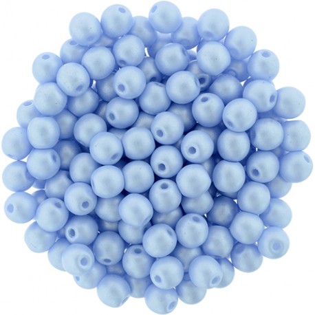 Perle Tonde in Vetro di Boemia 4 mm Powdery Pastel Blue - 50 Pz