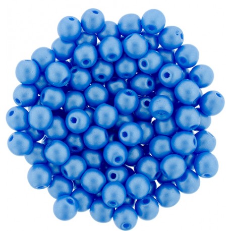 Perle Tonde in Vetro di Boemia 4 mm Powdery Light Blue - 50 Pz