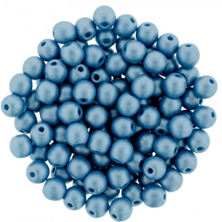 Perle Tonde in Vetro di Boemia 4 mm Powdery Ocean - 50 Pz