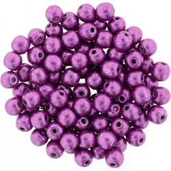 Perle Tonde in Vetro di Boemia 4 mm Color Trends Saturated Metallic Pink Yarrow - 50 Pz
