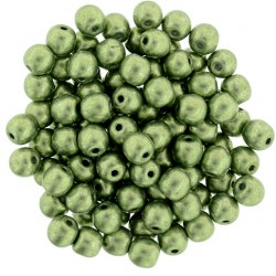 Perle Tonde in Vetro di Boemia 4 mm Color Trends Saturated Metallic Greenery - 50 Pz