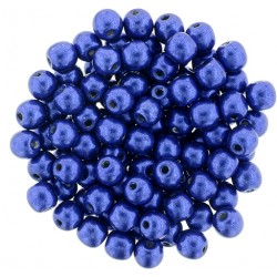 Perle Tonde in Vetro di Boemia 4 mm Color Trends Saturated Metallic Lapis Blue - 50 Pz