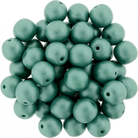 Perle Tonde in Vetro di Boemia 6 mm Powdery Teal - 25 Pz