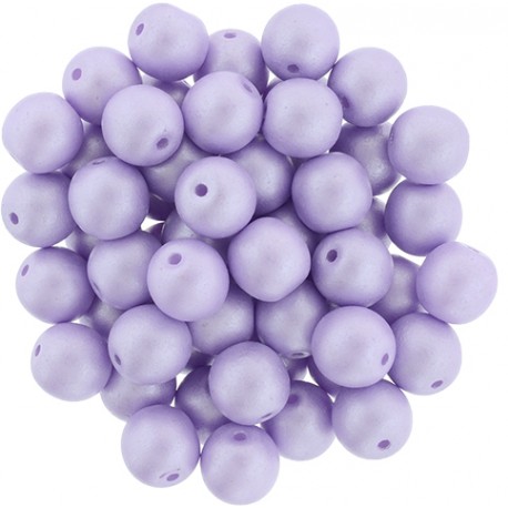 Perle Tonde in Vetro di Boemia 6 mm Powdery Pastel Purple - 25 Pz