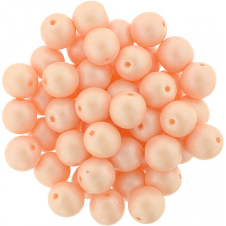 Perle Tonde in Vetro di Boemia 6 mm Powdery Pastel Peach - 25 Pz