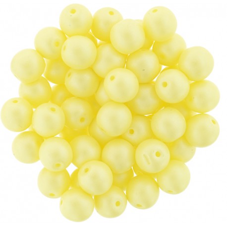 Perle Tonde in Vetro di Boemia 6 mm Powdery Pastel Yellow - 25 Pz