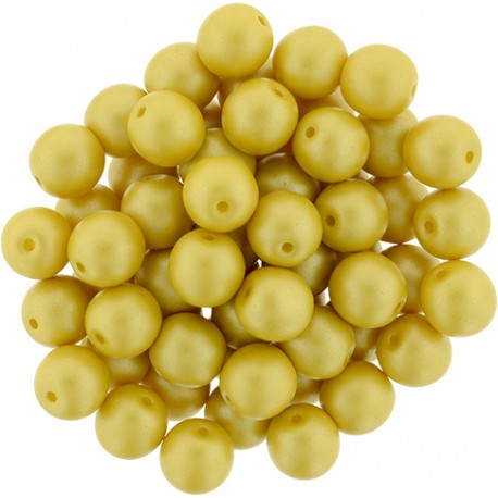 Perle Tonde in Vetro di Boemia 6 mm Powdery Yellow - 25 Pz