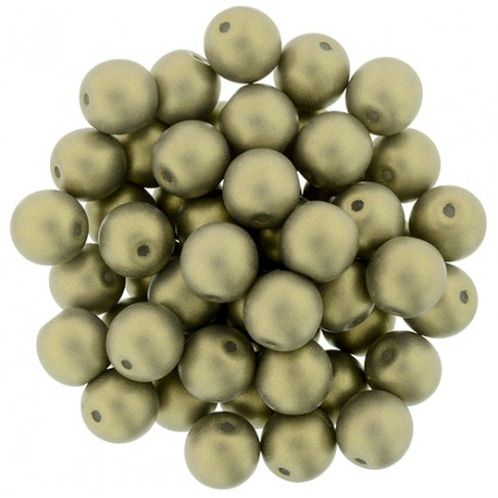 Perle Tonde in Vetro di Boemia 6 mm Powdery Light Gold - 25 Pz