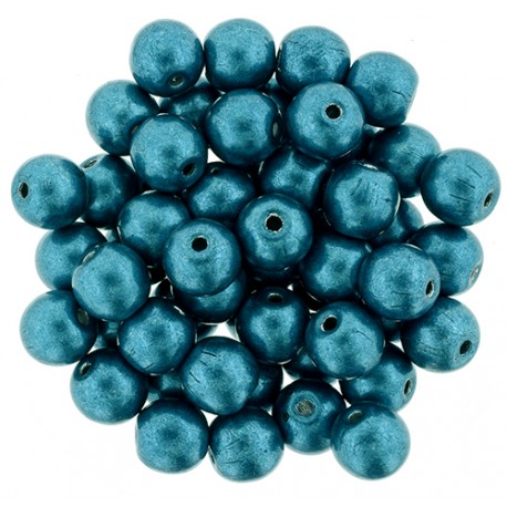 Perle Tonde in Vetro di Boemia 6 mm Color Trends Saturated Metallic Shaded Spruce - 25 Pz