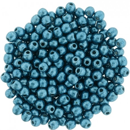 Perle Tonde in Vetro di Boemia 3 mm Color Trends Saturated Metallic Shaded Spruce - 50 Pz