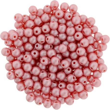 Perle Tonde in Vetro di Boemia 3 mm Powdery Pastel Maroon - 50 Pz