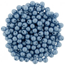Perle Tonde in Vetro di Boemia 3 mm Powdery Ocean - 50 Pz