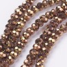 Rondelle Sfaccettate in Vetro 4x3 mm Rame Metallico - 1 Filo da circa 148 pz
