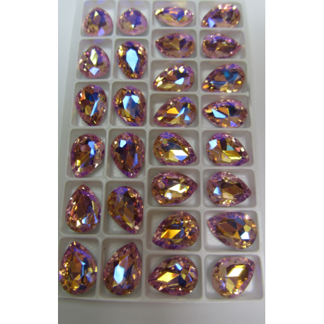 Cabochon Goccia Vetro 13x18 mm Rose AB - 1 pz