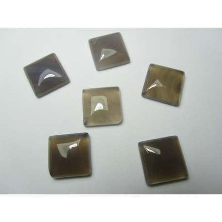 Cabochon Quadrato Pietra Dura 16 x16 mm Grigio Beige - 1 pz