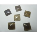 Cabochon Quadrato Pietra Dura 16 x16 mm Grigio Beige - 1 pz