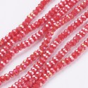 Rondelle Sfaccettate in Vetro 3 x 2 mm Orange/ Red AB - 1 Filo da circa 41 cm