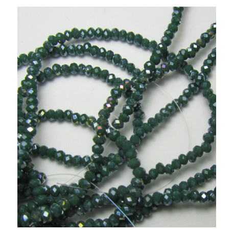 Rondelle Sfaccettate in Vetro 3 x 2 mm Sea Green AB - 1 Filo da circa 41 cm
