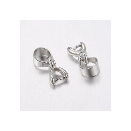 Gancio per Pendente in ottone 11 mm Color Platino - 10 pz