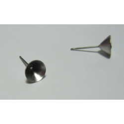 Perno Acciaio Concavo per Alloggiamento strass da 3 mm - 2 pz