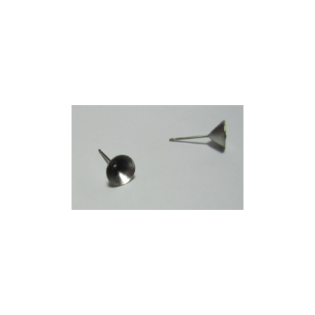 Perno Acciaio Concavo per Alloggiamento strass da 3 mm - 2 pz