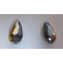 Gocce Sfaccettate 15x10 mm Color Oro Metallico/Chrome - 2 pz