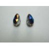 Gocce Sfaccettate 15x10 mm Color Blu Metallico/Chrome - 2 pz