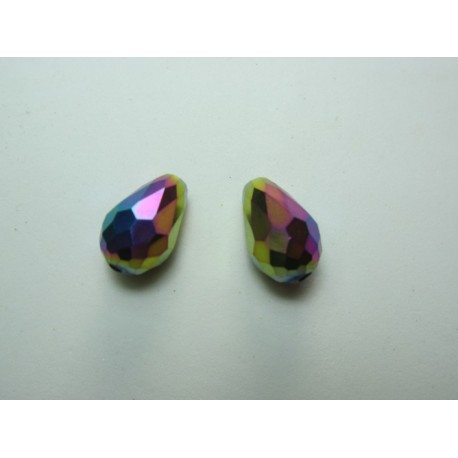 Gocce Sfaccettate 15x10 mm Color Vitrail Metallico - 2 pz