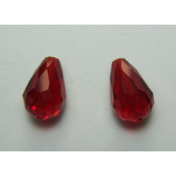 Gocce Sfaccettate 15x10 mm Color Ruby - 2 pz