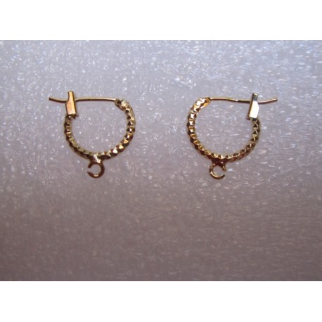 Monachella in Ottone a Chiusura Diamantata 12x13 mm Dorata - 2 pz