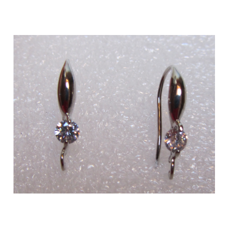 Monachella in Ottone con Strass 20x9 mm Color Nichel - 2 pz