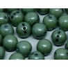 RounTrio® Beads 6 mm Chalk White Teal Luster- 25 pz