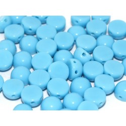 Cabochon Doppio Foro 6 mm Opaque Turquoise Blue - 10 pz