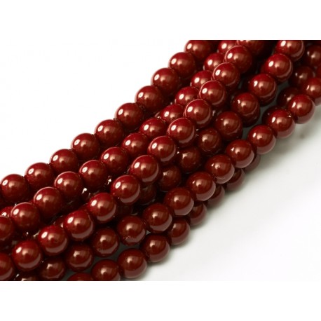 Perle Cerate in Vetro 6 mm Cranberry - 25 Pz